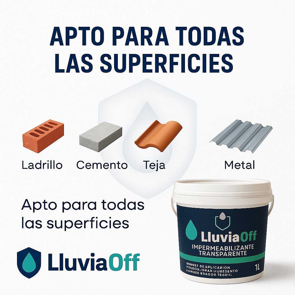 Tapa Goteras LluviaOff® - Sellador Impermeabilizante transparente