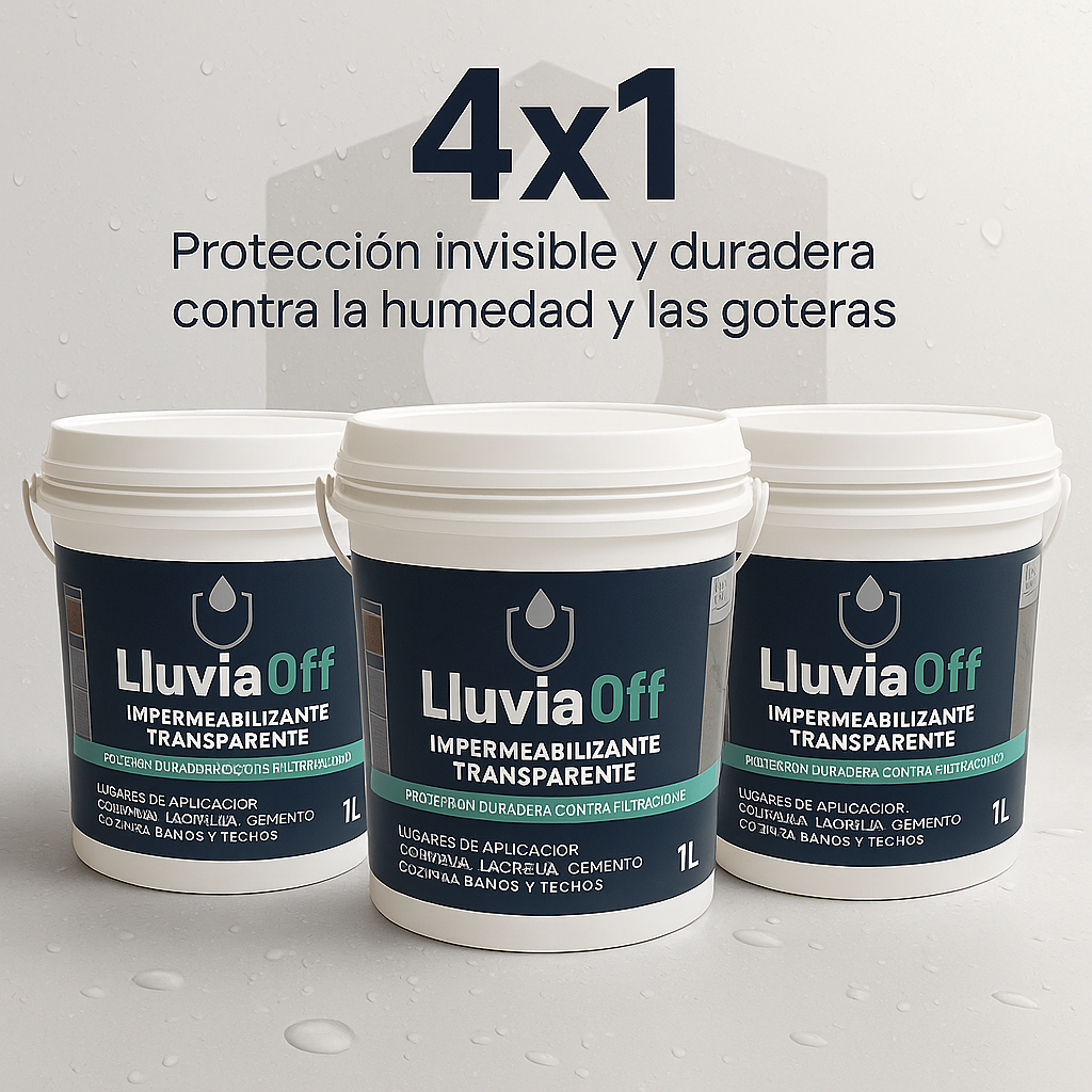 Tapa Goteras LluviaOff® - Sellador Impermeabilizante transparente