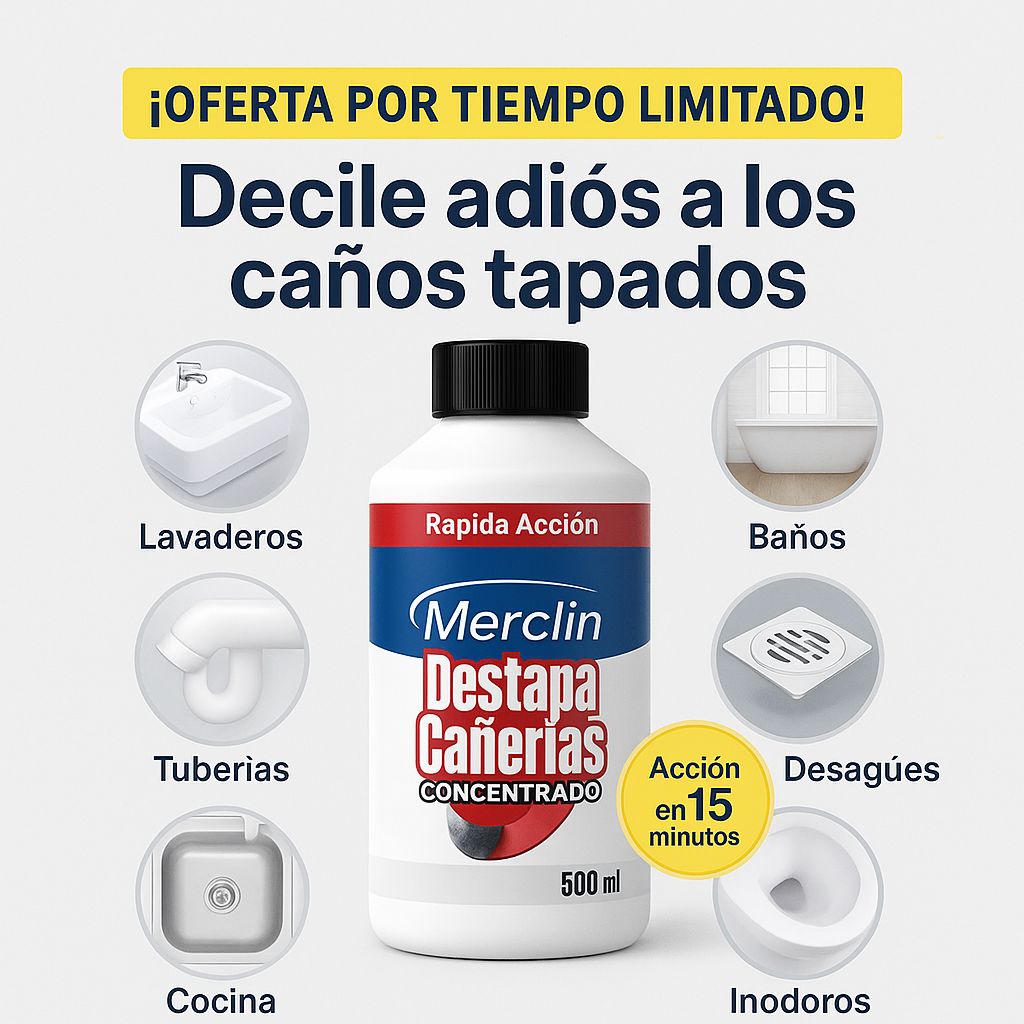 2x1 Destapa Cañerías + 3 Rejillas de regalo