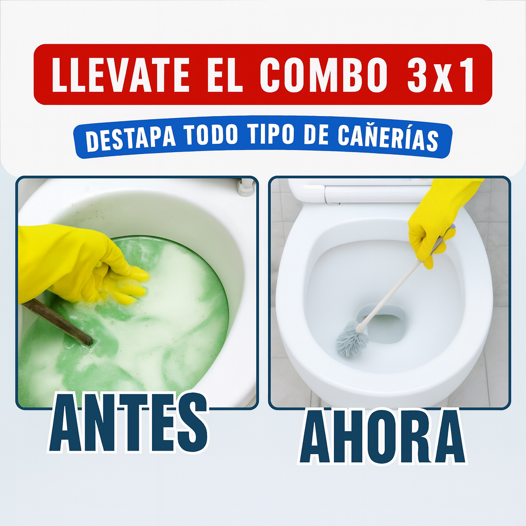 2x1 Destapa Cañerías + 3 Rejillas de regalo