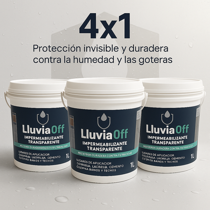 Tapa Goteras LluviaOff® - Sellador Impermeabilizante transparente
